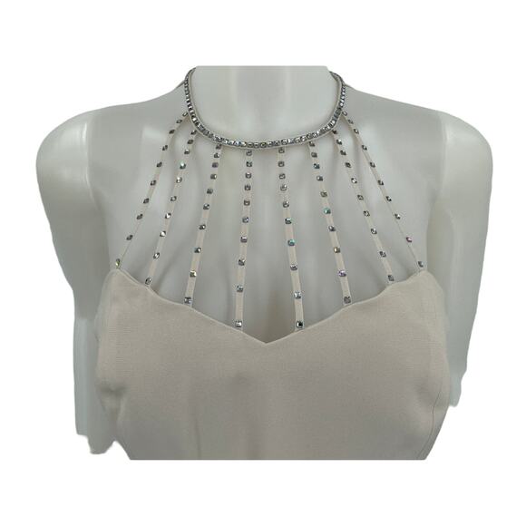 Daymor Couture Petite Bone Wedding Bridesmaid Gown Studded Chest 10 NWT - Picture 3 of 10